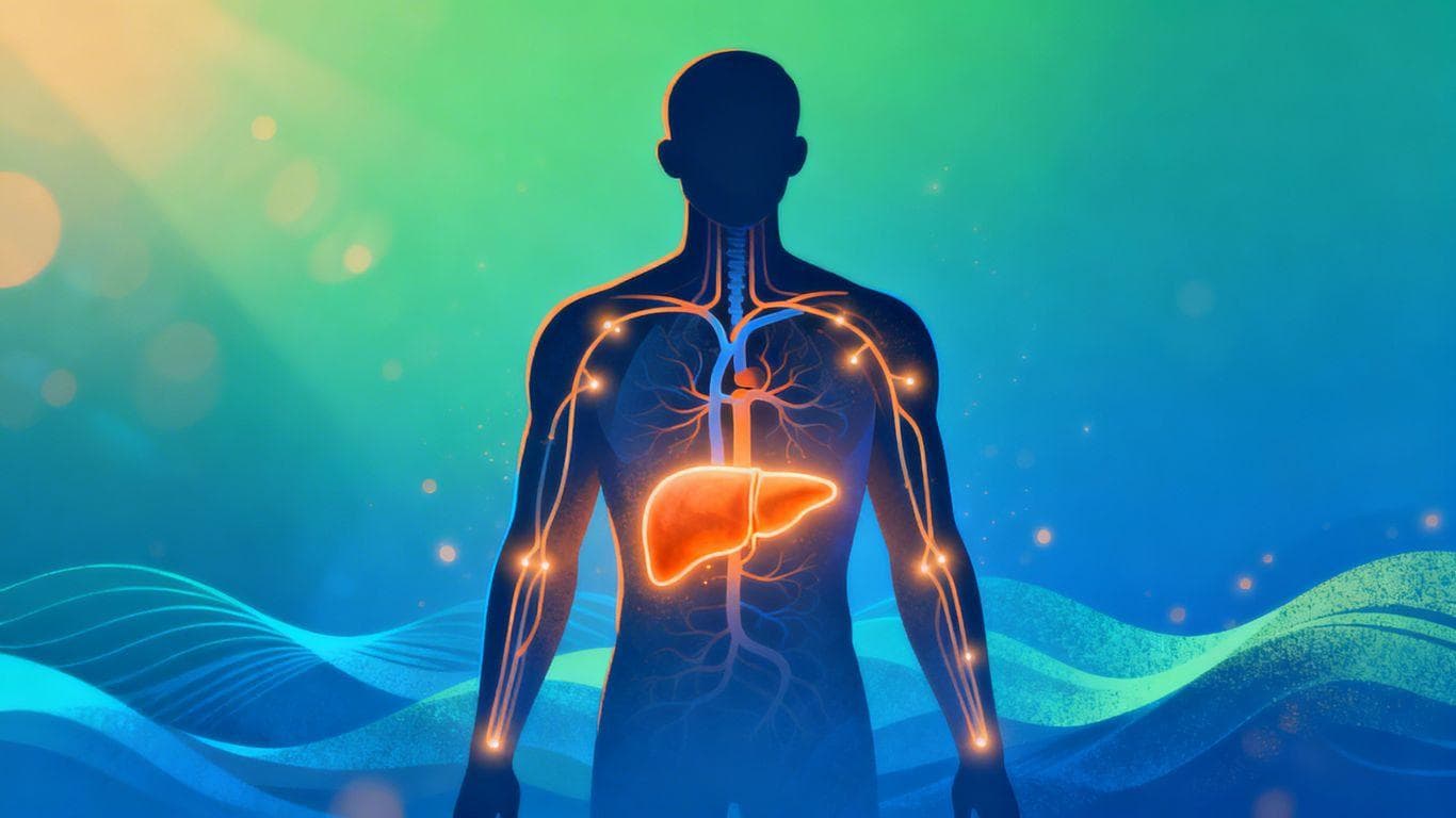 Human silhouette with improved health indicators.