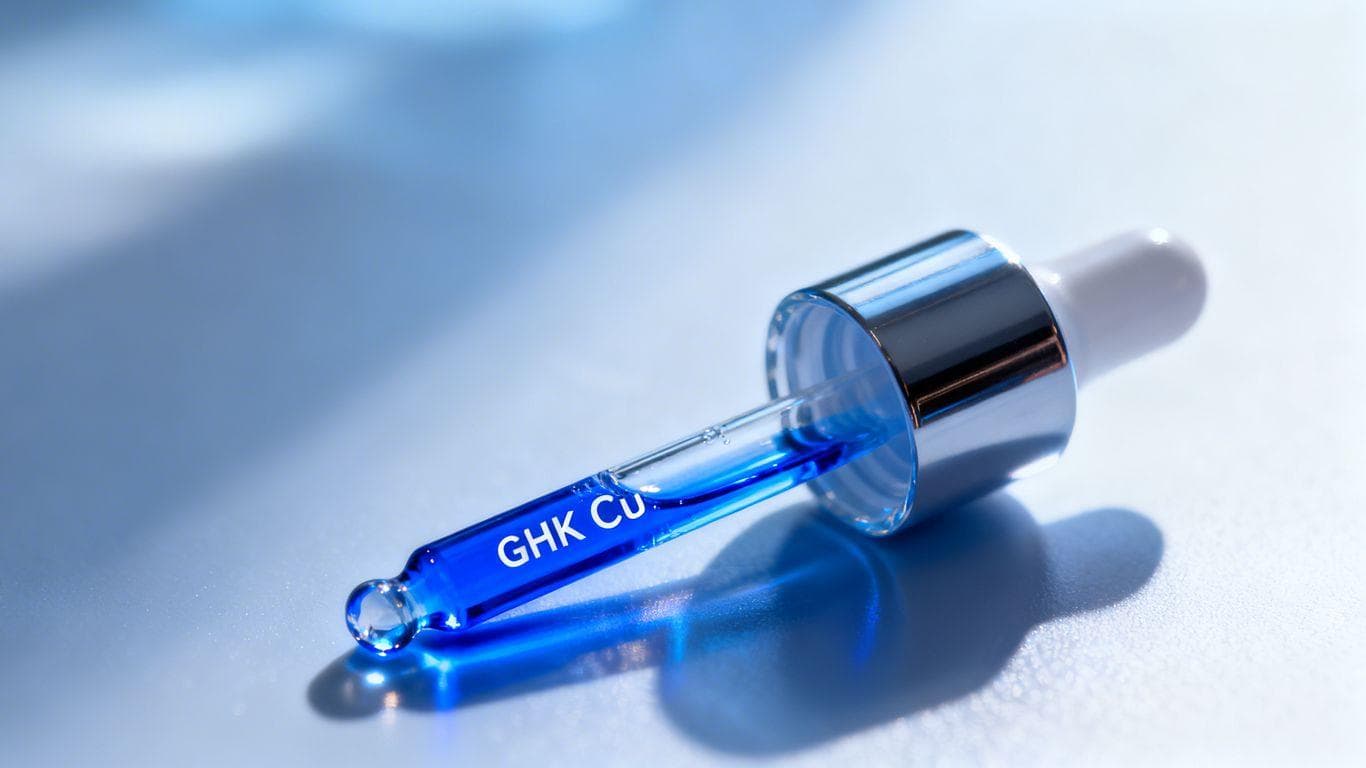 GHK Cu serum in a dropper bottle