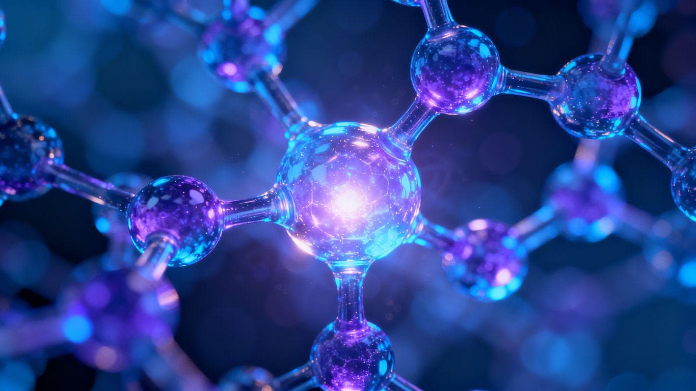 Abstract glowing molecule representing advanced weight loss drug.