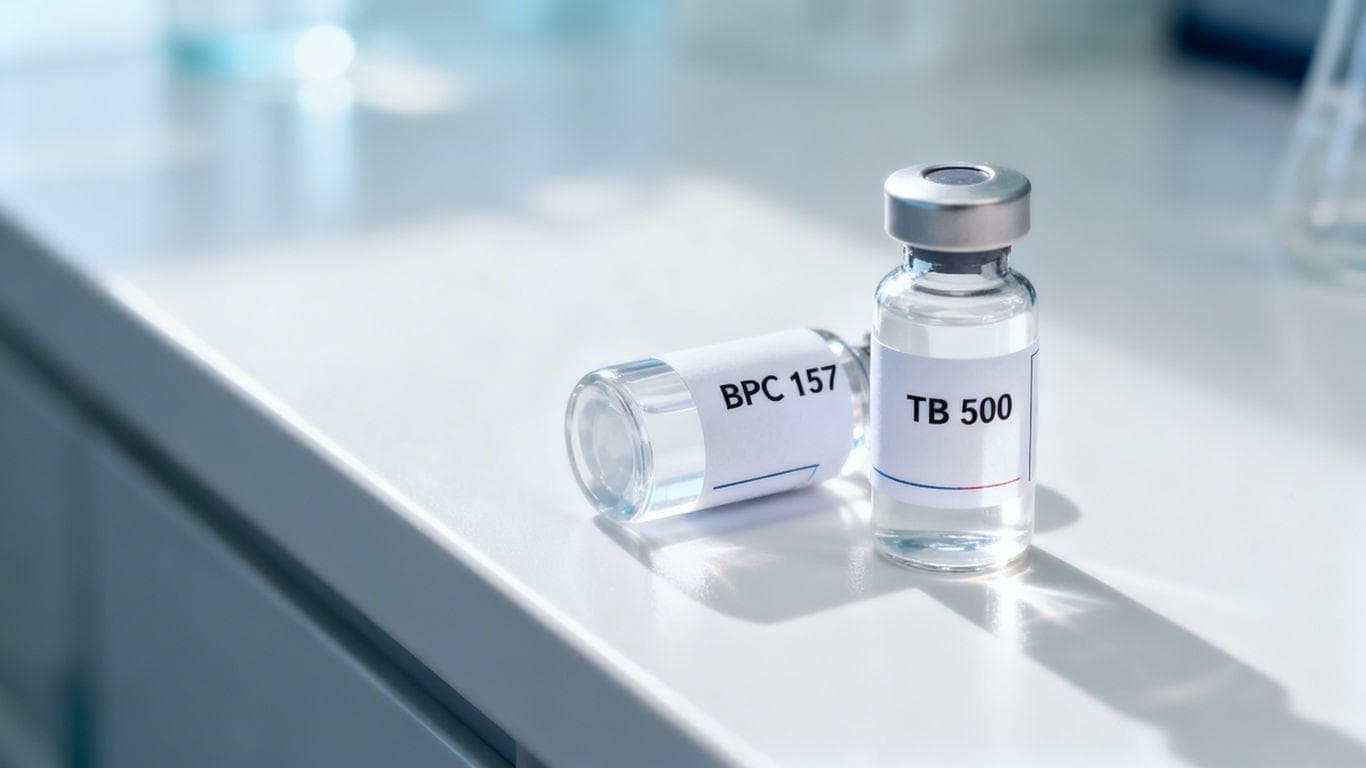 BPC 157 and TB 500 peptide vials.