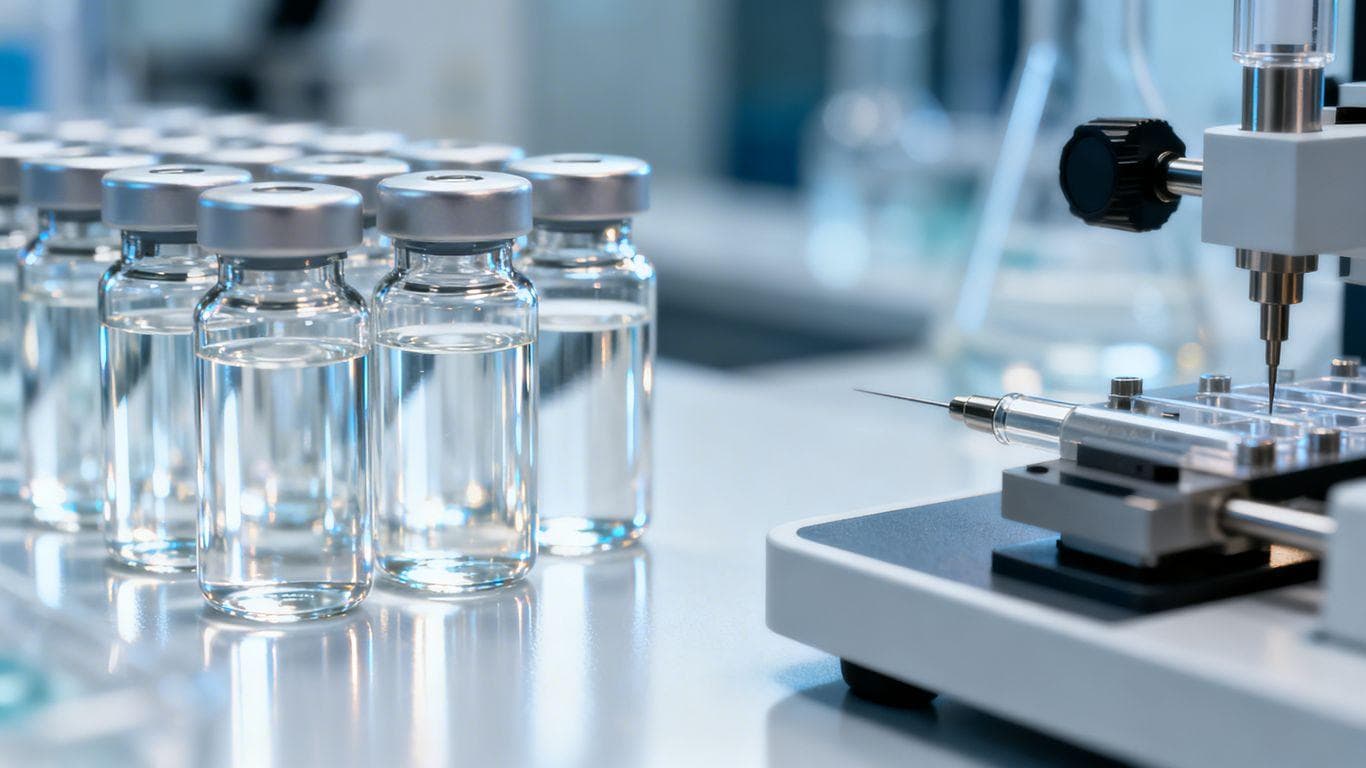 Laboratory vials and scientific equipment