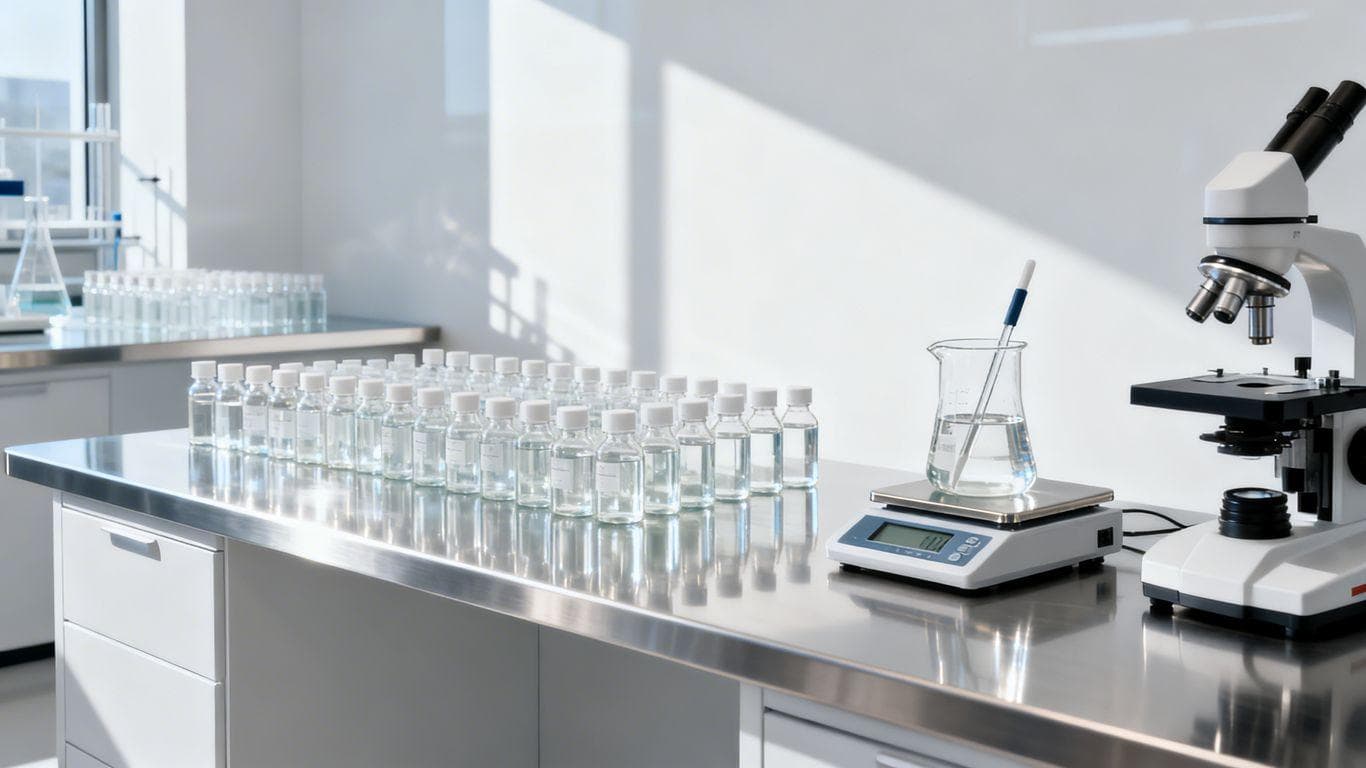 Laboratory vials and scientific equipment for BPC 157.