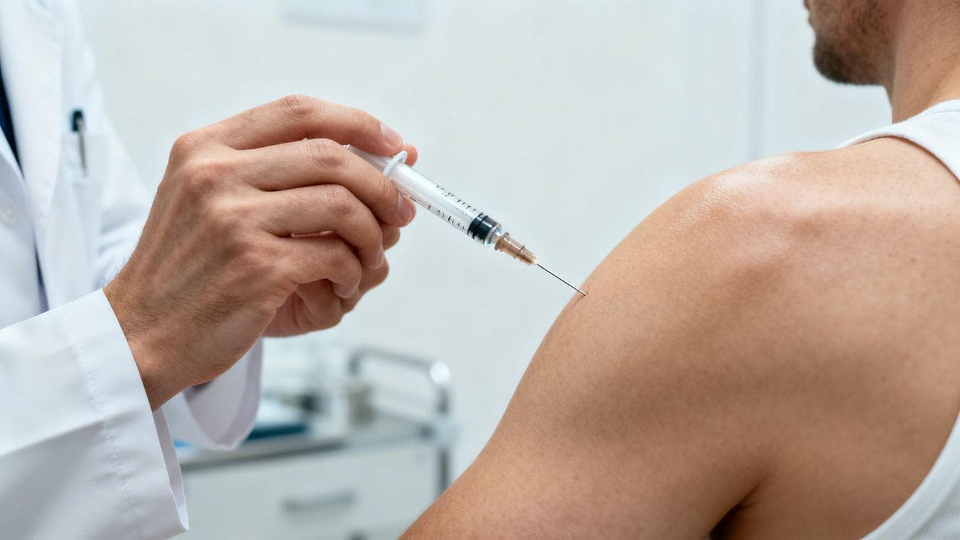 Advanced peptide treatment being administered in a clinic.