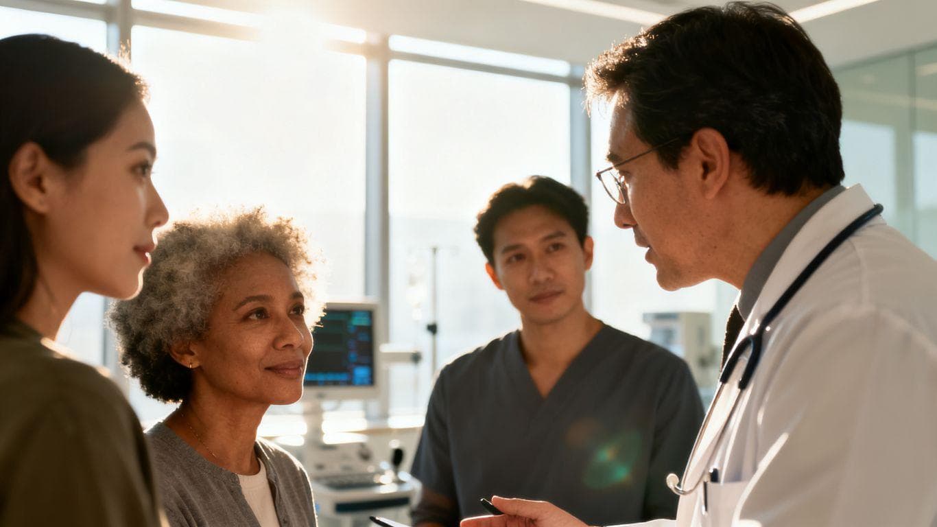 Sydney clinic with doctor and patient discussing health