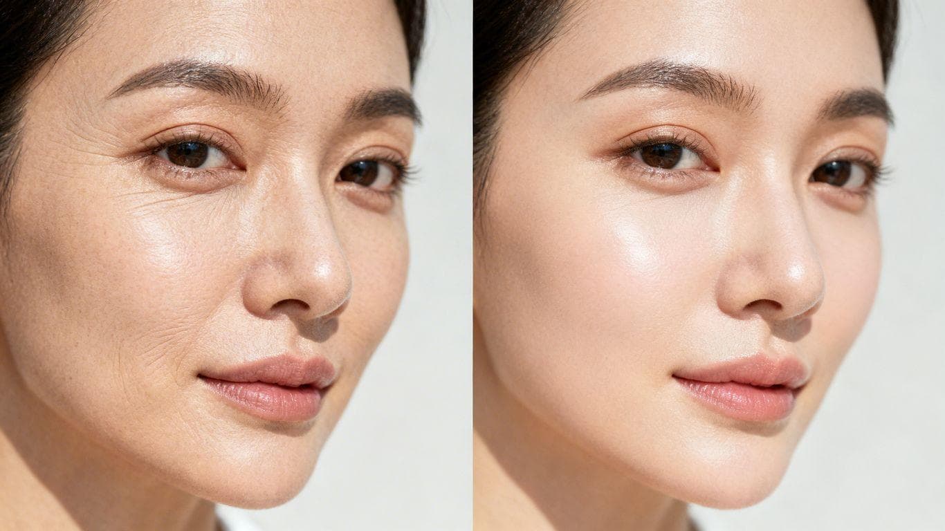 Before and after GHK-Cu peptide skin results