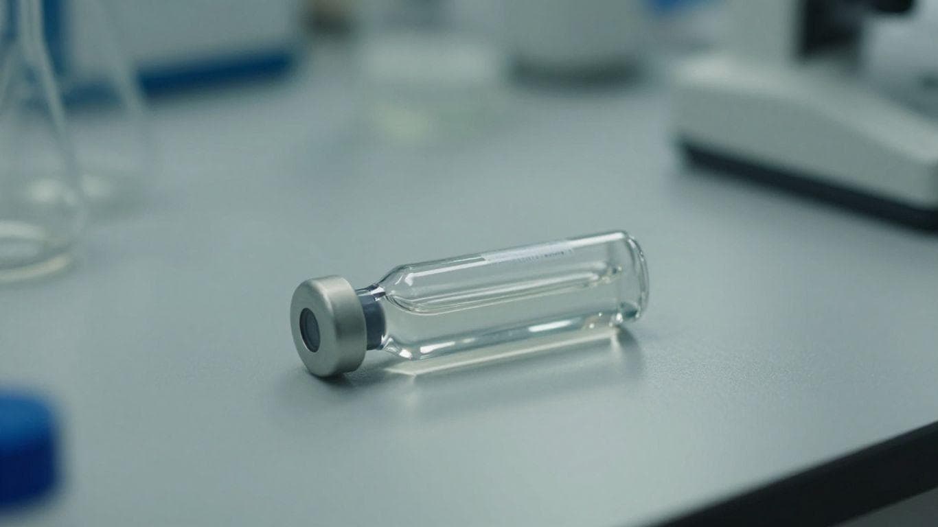Vial of CJC-1295 with DAC in a lab.