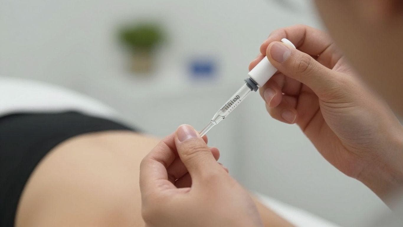 Peptide therapy injection in Sydney wellness clinic.