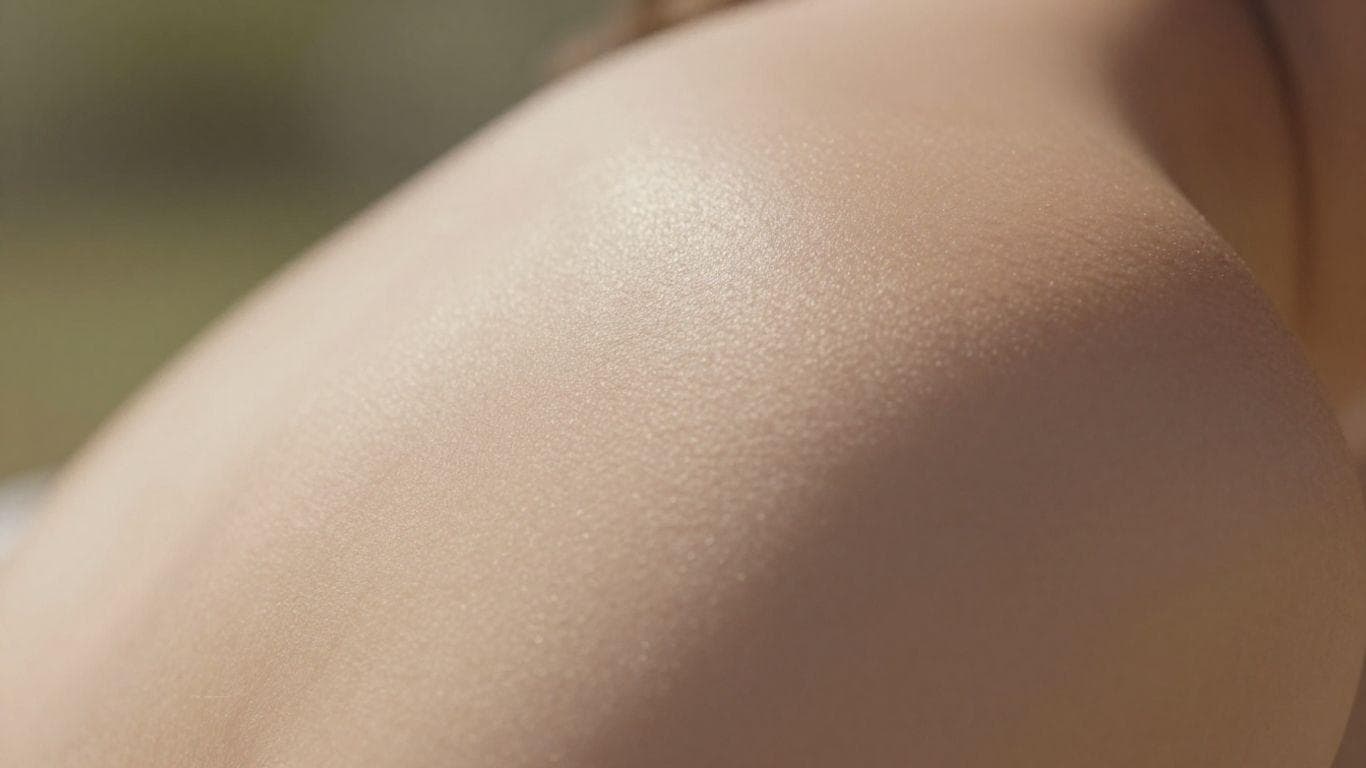 Sun-kissed skin with a healthy glow.